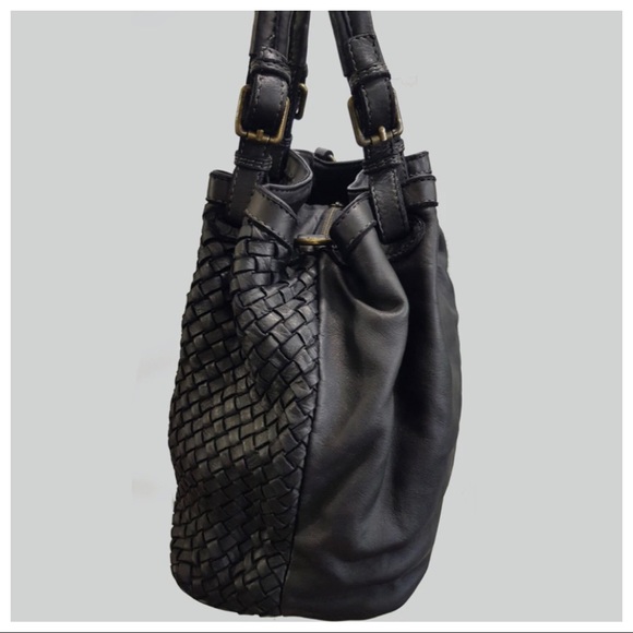 Made in Italy Designer Soft Distress Leather Braided Bag Absolutely Beautiful - Picture 8 of 10